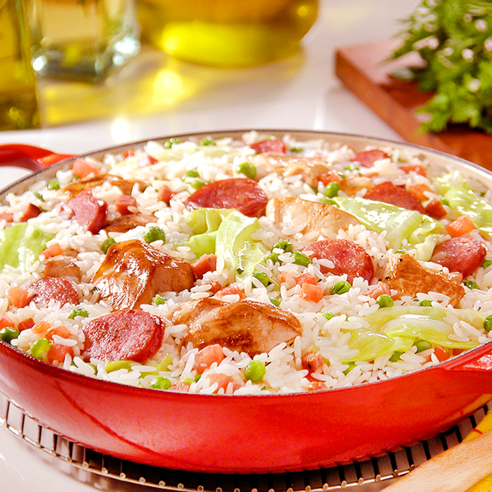 Arroz branco com Linguiça Cofril